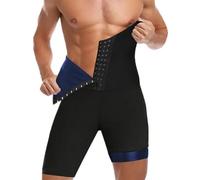 JPXJGT Uomo Leggings Anticellulite Vita Alta Pantaloni Sauna Dimagranti Pantaloncini per Sudare Palestra Fitness(Blue,S)