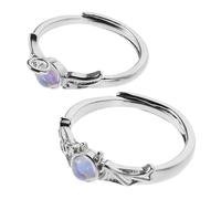 JPXXFM 2 PC Angel Demon Anelli per coppie Minimalista Moonstone Implable Gioielli INDICE COMUNICO Rings Simbolo dell'amore significativo per San Valentino