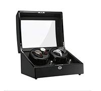 JPXXFM 4+6 Watches Automatic Watch Winder Display Leather Storage Piano Paint Black Gloss Deluxe Silent Motor Rotation Watch with Lock-34×26 ×21Cm beautiful scenery