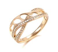 JPXXFM 585 anelli di onde geometriche rosa anelli di dito zircone naturale per donne regalo di gioielleria da sposa in cristallo