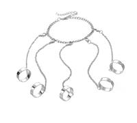 JPXXFM Anello di dito della catena alla moda femminile Anello di gioielli punk set multi-dita per eventi speciali
