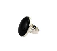 JPXXFM Anello nero naturale onice cristallo ovale ovalo anello grande regolabile anelli di pietra aperta femminile reiki bilanciati anelli della caviglia anello eternità per donne uomini uomini