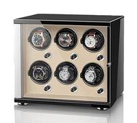JPXXFM Automatic Watch Winder Box for 1 2 4 6 Watches Flexible Pillow Wood Shell Piano Display Box with Quiet Motor Watch Storage Case