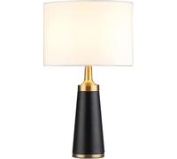 JPXXFM Bedside Lamp Modern Black Table, Finish Lamps with White Lampshade,Warm Light Nightstand for Living Room