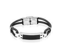 JPXXFM Bracciale in acciaio inossidabile Bracciale vera vera crema in pelle ceneri di cremazione ricordo urna bracciale-grad-black-1-22cm