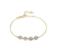 JPXXFM Bracciale per le donne con sliver oltre 925 per le donne, braccialetto a catena del fascino a quattro occhiali regolabile, regalo di gioielli natalizi di moda per lei, moissanite
