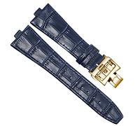 JPXXFM Bracelet de montre en cuir véritable pour OVERSEAS Series 4500 V 5500 V P47040 Boucle en acier inoxydable 25 x 8 mm
