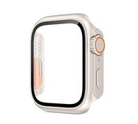 JPXXFM Casi di vetro per 44 mm 45 mm 41 mm 42 mm 42 mm 38 mm Protettore Coperchio Coperchio Ultra Bumper IWatch Series 8 7 SE 6 5 3 (Colore: Titanium Gold, dimensione: 44 mm)