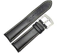 JPXXFM cinghia di orologio 18 19 20 21 22 24 mm cinghia liscia liscia nera marrone scuro cinghia cinghia in acciaio inossidabile fibbia in argento