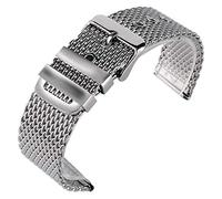 JPXXFM cinghia di orologio 20mm 22mm da 24 mm in acciaio inossidabile in acciaio inossidabile a portata di orologio fibbia per perno del polso argento 2 molla
