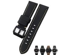 JPXXFM Cinghia di orologio nero in fibra di carbonio da 24 mm per PAM01661/00441 - Accessori per uomini