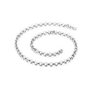 JPXXFM Collana a catena rolo in acciaio inossidabile da 20 pollici, collana per uomini alla moda da 2-12 mm Collana a catena rocciosa