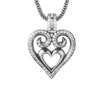 JPXXFM Collana con ciondolo d'amore con cento zirconi personalizzati in argento sterling, gioielli per San Valentino/anniversario/cocktail party