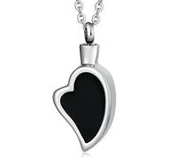 JPXXFM Collana di urna commemorativa per cenere, urne da collana ricordo per ceneri umane inossidabile acciaio colorcustomblack cuori ciondolo