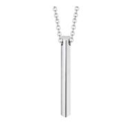 JPXXFM Collana in acciaio inossidabile per donne, collana da donna Fashion Vertical Bar ciondolo con catena da 24 pollici