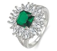 JPXXFM Emerald Engagement The Beautiful Lady Remembrance Women Wedding Rings Anelli estetici Anelli di diamanti quadrato per donne rame
