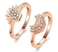 JPXXFM Gioielli cremation per anelli di cenere anello scintillante e anello di luna set anello di urna commemorativo per cenere-8-rose