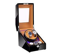 JPXXFM Guarda Winder Automatico orologio Winder 2 3 Watch Winder Box Finitura della vernice per pianoforte con cuscini di orologi morbidi leggeri a LED blu silenziosa vento
