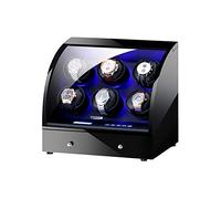 JPXXFM Guarda Winder Automatico Orologio Wook Wox Case di stoccaggio in legno con touch screen LCD a telecomando cuscini per orologi in pelle morbida, 6 4 orologi