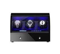 JPXXFM Guarda Winder Automatico Orologio Wook Wox Case di stoccaggio in legno con touch screen LCD a telecomando cuscini per orologi in pelle morbida, 6 4 orologi