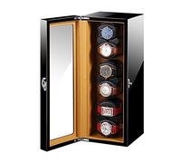 JPXXFM Guarda Winder Automatico Watch Winder morbido Adattatore per cuscinetto per orologi flessibile e Adattatore a batteria Black Piano Paint Exterior, 4 0 Watch Winder