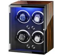 JPXXFM Guarda Winder Box 4 Adattatore automatico orologio Winde AC e batteria a batteria Luci colorabili cuscini di orologi regolabili Bellissimi paesaggi