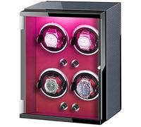 JPXXFM Guarda Winder Watch Winder Box 4 Adattatore automatico Winde AC e Batteria Accendi a batteria Cuscini di orologi regolabili Guida Times Orologi