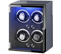 JPXXFM Guarda Winder Watch Winder Box 4 Adattatore automatico Winde AC e Batteria Accendi a batteria Cuscini di orologi regolabili Guida Times Orologi