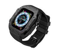 JPXXFM Kit di modifica della custodia della banda di orologi di lusso ， per 8 Ultra 49mm ， Canca in fibra di carbonio con cinturino in gomma in gomma fluoro ， per iwatch 8 7 6 5 4 SE 45mm 44mm