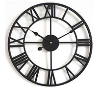 JPXXFM Large Wall Clock Modern, Oversized Rome Numeral Decorative Art Classic Metal Wall Clock, Indoor Silent Clock for Living Room Decor, Fireplace, Office Decoration