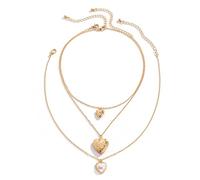 JPXXFM Layer Necklace for Women, Layered Necklaces for Women Adjustable Rolo Chain Necklace with Heart Pendant