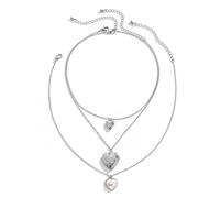 JPXXFM Layer Necklace for Women, Layered Necklaces for Women Adjustable Rolo Chain Necklace with Heart Pendant
