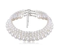 JPXXFM Layer Necklace for Women, Layered Necklaces for Women Trendy Adjustable Pearl Beaded Chain Necklace