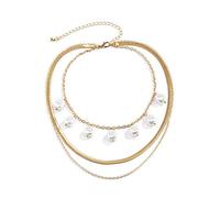 JPXXFM Layer Necklace for Women, Necklaces for Women Adjustable Snake and Rolo Chain Necklace with Beads