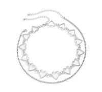 JPXXFM Layer Necklace for Women, Strand for Women Adjustable Bead and Heart Chain Necklace with Butterflies Charms