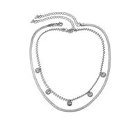 JPXXFM Layer Necklaces, Layered Necklaces for Women Adjustable Bead Chain with Love Disc Charms