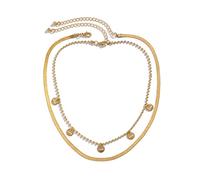 JPXXFM Layer Necklaces, Layered Necklaces for Women Adjustable Bead Chain with Love Disc Charms