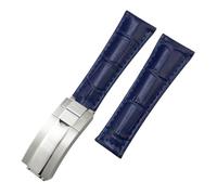 JPXXFM Metal End Genuine Leather Watchbands for Daytona SUB Submariner GMT Master Yacht 20mm Watch Strap Green Blue Black Band 17.5-18.5cm Wrist