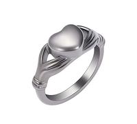 JPXXFM Metti il mio cuore per te Cremazione aperbile ceneri urne anelli di finger vintage a forma di cuore anello commemorativo per donne gioielli