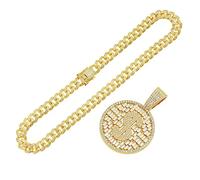 JPXXFM Necklace Cioncant Men Chain Women Women Hip Hop Hop Full Diamond Hollow Cipcant Collace per Uomini, Accessori prepotenti ed esagerati