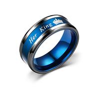 JPXXFM Nuova coppia suona il suo re la sua regina in acciaio inossidabile per donne uomini corona romantici Anniversario di fedi nuziali allenamenti gioielli