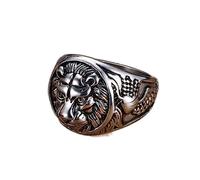 JPXXFM Nuovo anello di gioielli punk retrò uomo anello di leone prepotente anello di moda maschile