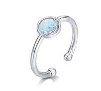 JPXXFM Opal Stone Cat For Adjustable Open Finger Band Fine Jewelry