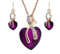 JPXXFM Orecchini a colori per il set di gioielli in cristallo arcobaleno femminile