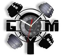 JPXXFM Orologio da parete del bodybuilding realizzato con un vero e proprio allenamento per la palestra per allenamento per il record in vinile.