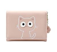 JPXXFM Portacnici bifold con slot di carta ID Finestra Portafogli ragazze per bambini 9-12 (rosa, una taglia)