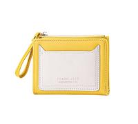 JPXXFM Portafoglio corto ID Pura del portafoglio con cerniera multipli Slot Clutch Clutch Adolet (Yellow, One Size)
