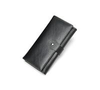 JPXXFM Portafoglio femminile vera pelle bloccante di grande capacità da donna da viaggio frizione portafoglio lungo (verde), nero