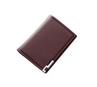 JPXXFM Portafoglio per uomini con carta corta con cerniera con cerniera Short Color Solid Borse Open Slot a più schede Clutch Owl Walet (caffè, una taglia)