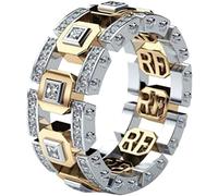 JPXXFM Rings for Women Teen S, Men Women Two Tone Shiny Ding Finger Engagement Gioielli Regali di gioielleria, Regali per la festa della mamma, regali per il bellissimo design da donna